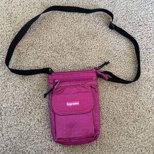 Supreme Nylon Crossbody Pouch in Magenta
